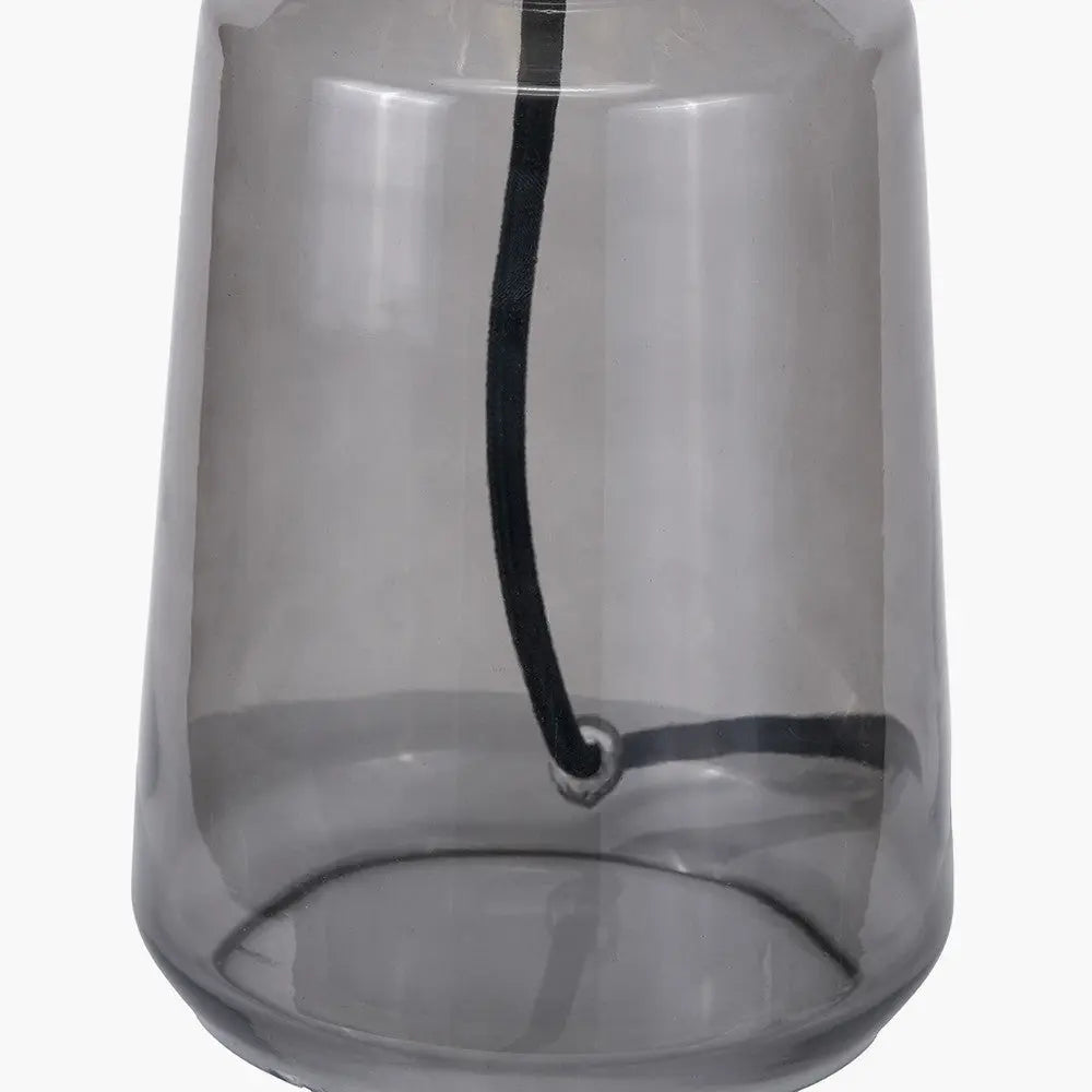 Zandra Grey Ribbed Glass Table Lamp  Nicholas John Interiors