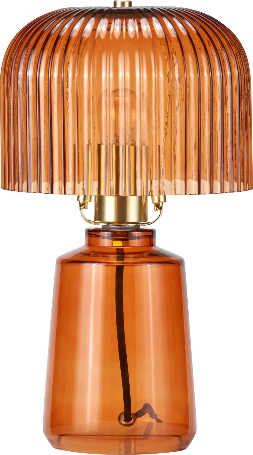 Zandra Orange Ribbed Glass Table Lamp  Nicholas John Interiors