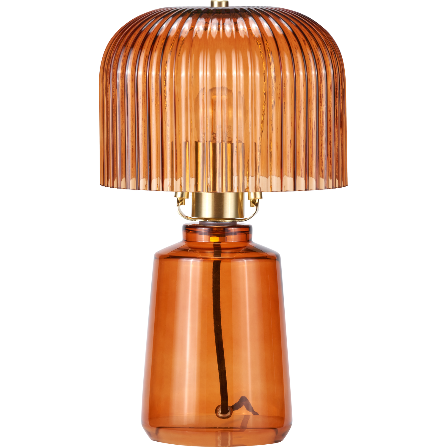 Zandra Orange Ribbed Glass Table Lamp  Nicholas John Interiors