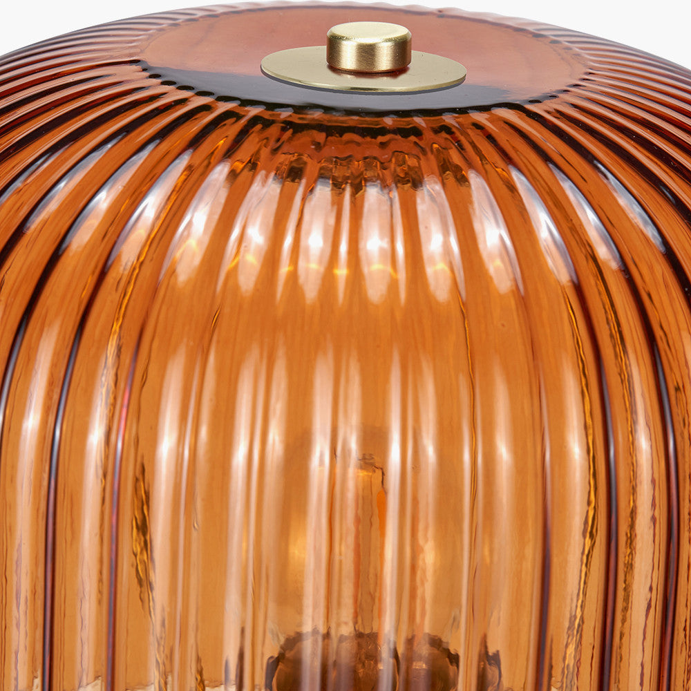 Zandra Orange Ribbed Glass Table Lamp  Nicholas John Interiors