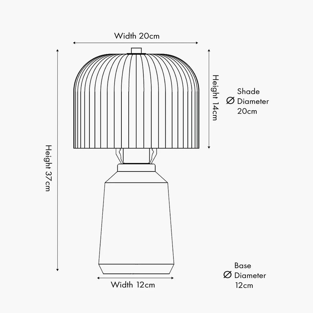Zandra Orange Ribbed Glass Table Lamp  Nicholas John Interiors