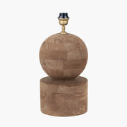 Ziva Antique Brown Round Wood Table Lamp Base  Nicholas John Interiors