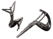  Dahy Antique Silver Statues, Set/2