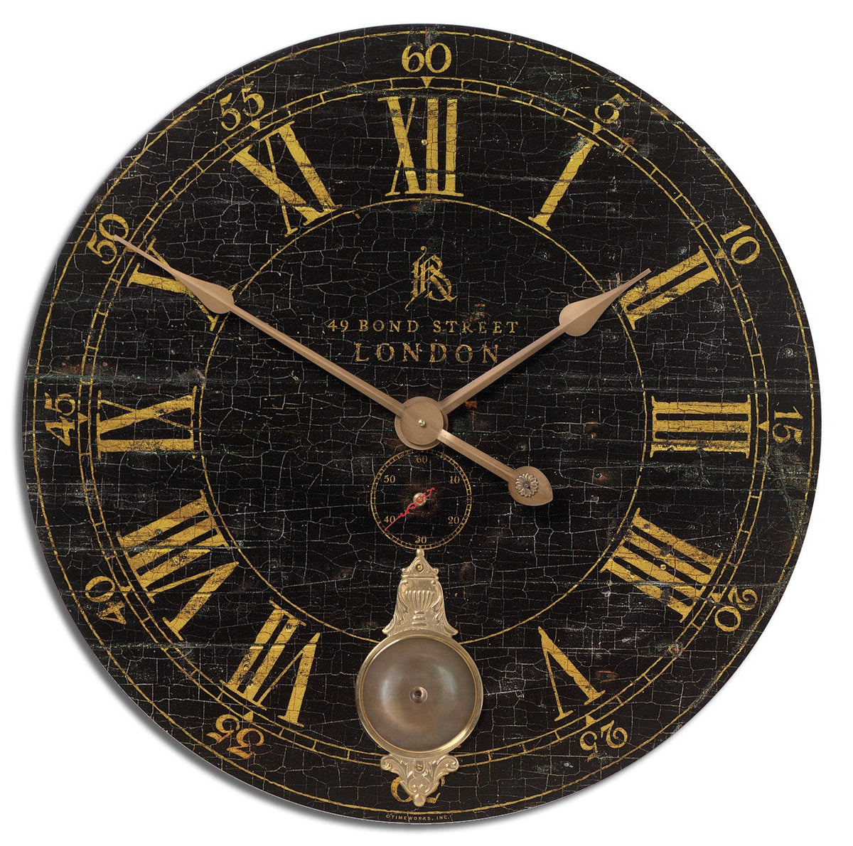  Bond Street 30" Black Wall Clock
