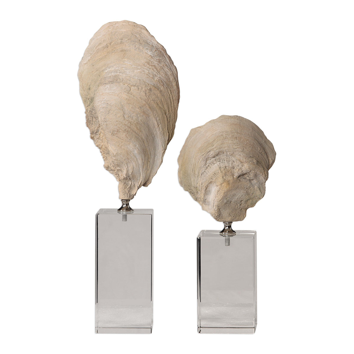  Oyster Shell Sculptures, Set of 2