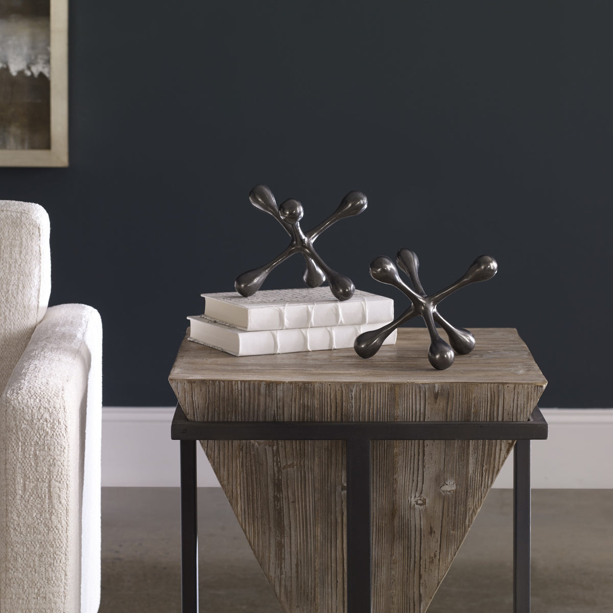 Uttermost Harlan Black Nickel Objects - Set of 2