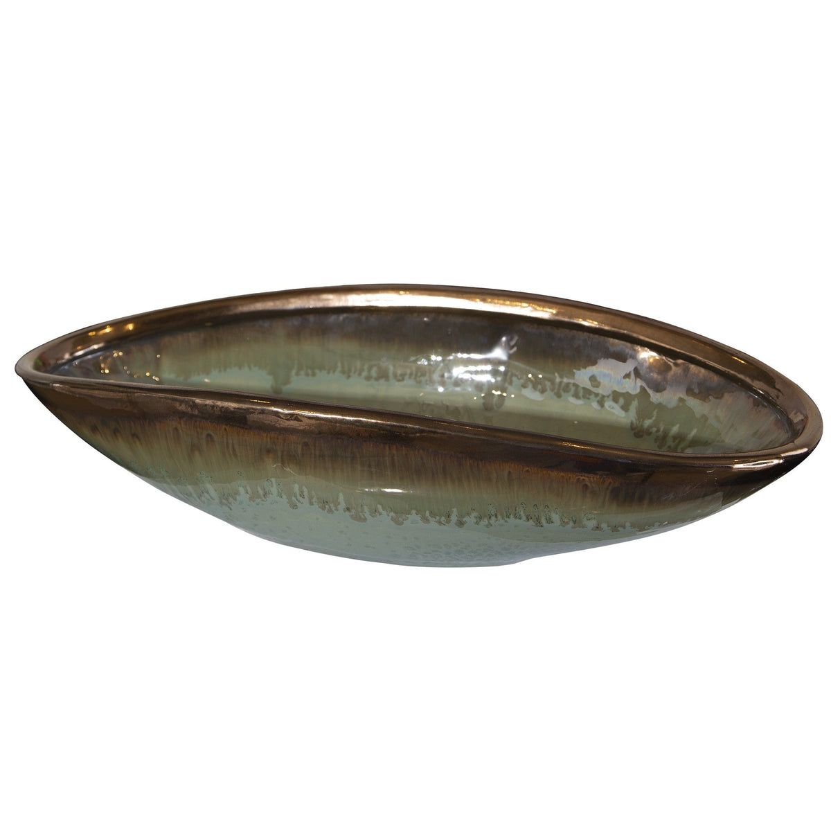 Iroquois Indoor-Outdoor Green Glaze Bowl