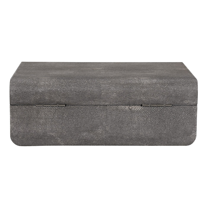 Uttermost Lalique Art Deco Decorative Box in Smoke Grey Shagreen