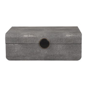 Lalique Art Deco Decorative Box in Smoke Grey Shagreen 