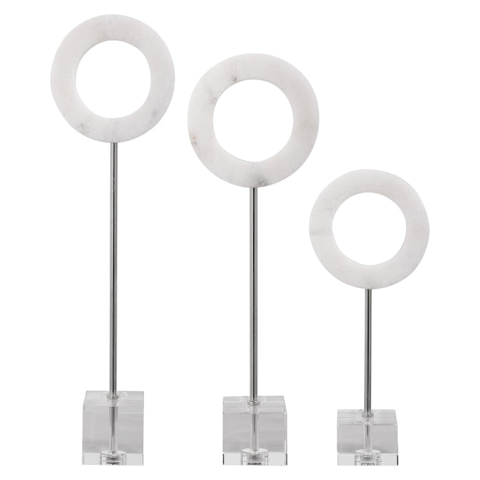 Uttermost Coin Toss Marble Rings Set of 3