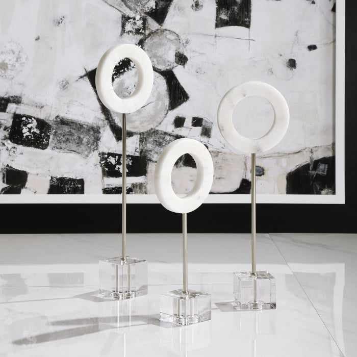 Uttermost Coin Toss Marble Rings Set of 3
