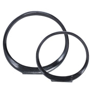 Orbits Black Ring Indoor-Outdoor Sculptures - Set of 2