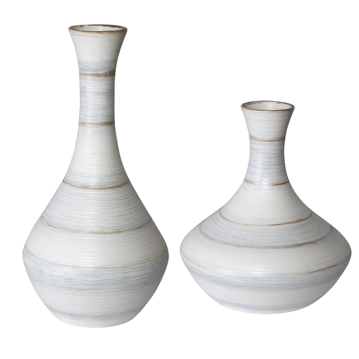 Potter Indoor-Outdoor Fluted Striped Vases, Set of 2