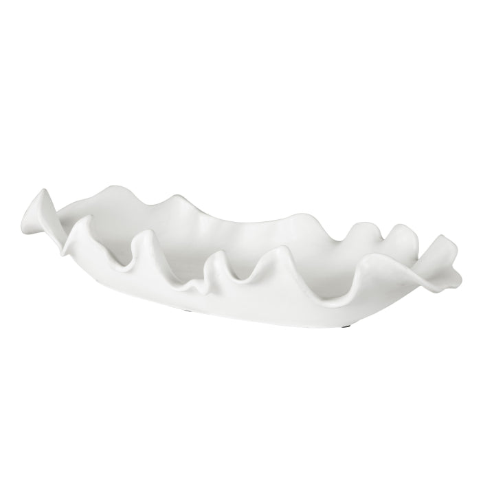Uttermost Ruffled Feathers Modern Indoor-Outdoor White Bowl