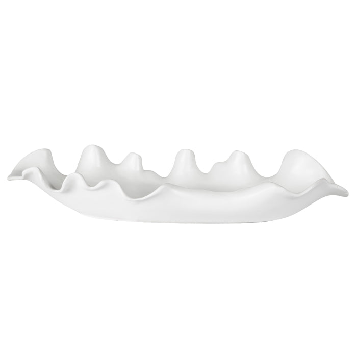Uttermost Ruffled Feathers Modern Indoor-Outdoor White Bowl