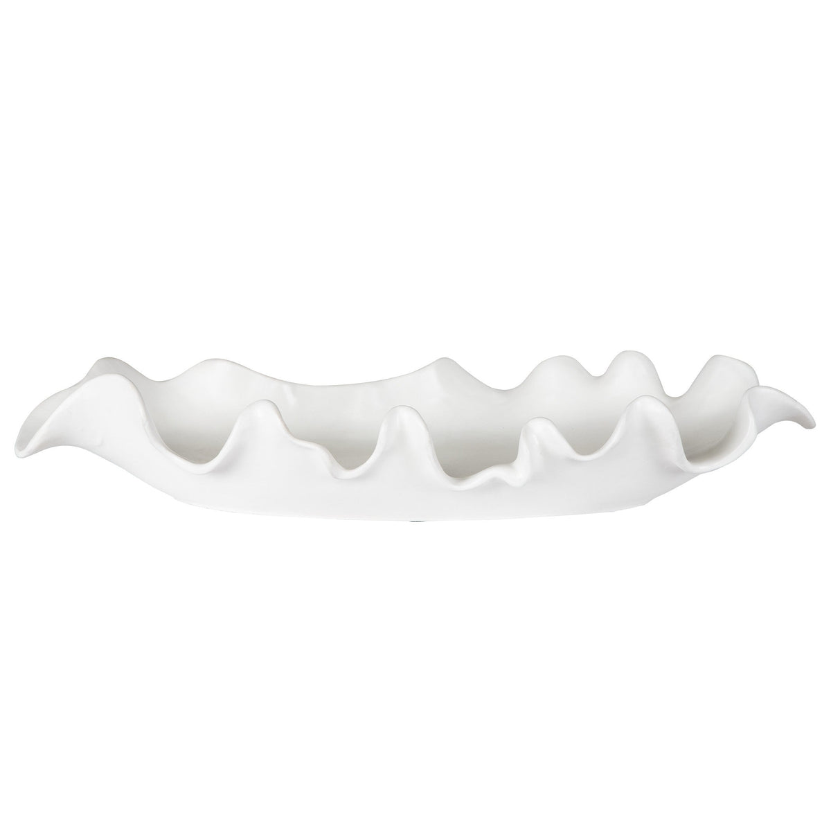 Ruffled Feathers Modern Indoor-Outdoor White Bowl