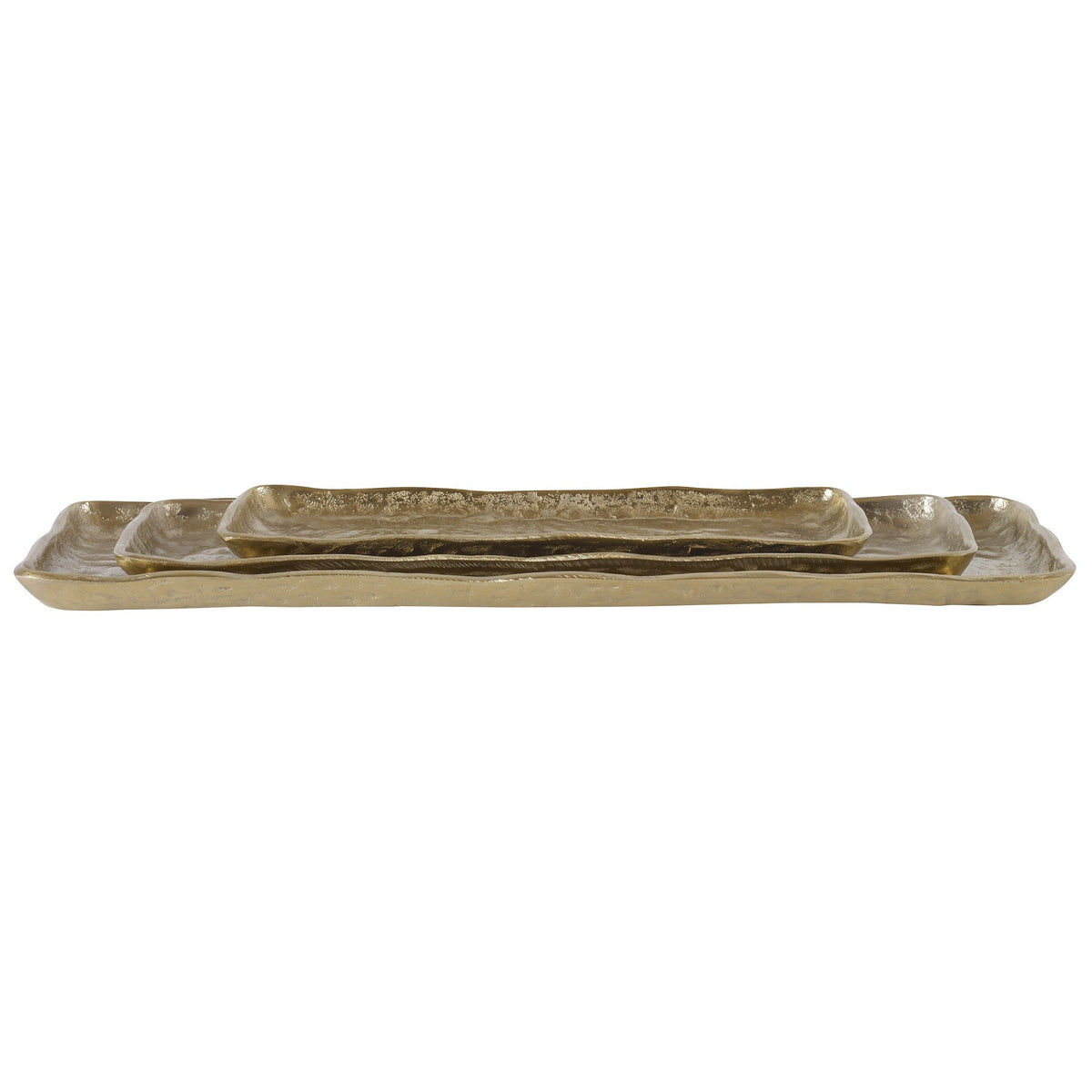  Artisan Antique Gold Trays, S/3