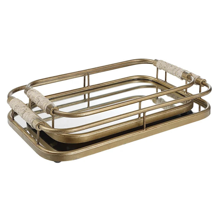 Uttermost Rosea Brushed Gold Trays - Set of 2