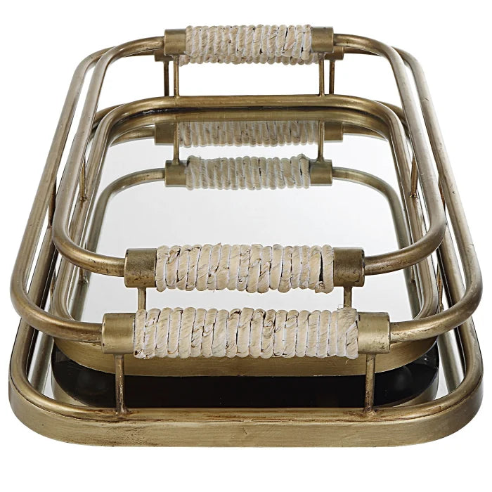 Uttermost Rosea Brushed Gold Trays - Set of 2
