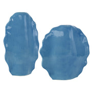  Ruffled Feathers Blue Vases, S/2