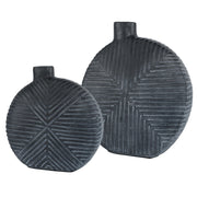  Viewpoint Aged Black Vases, Set/2