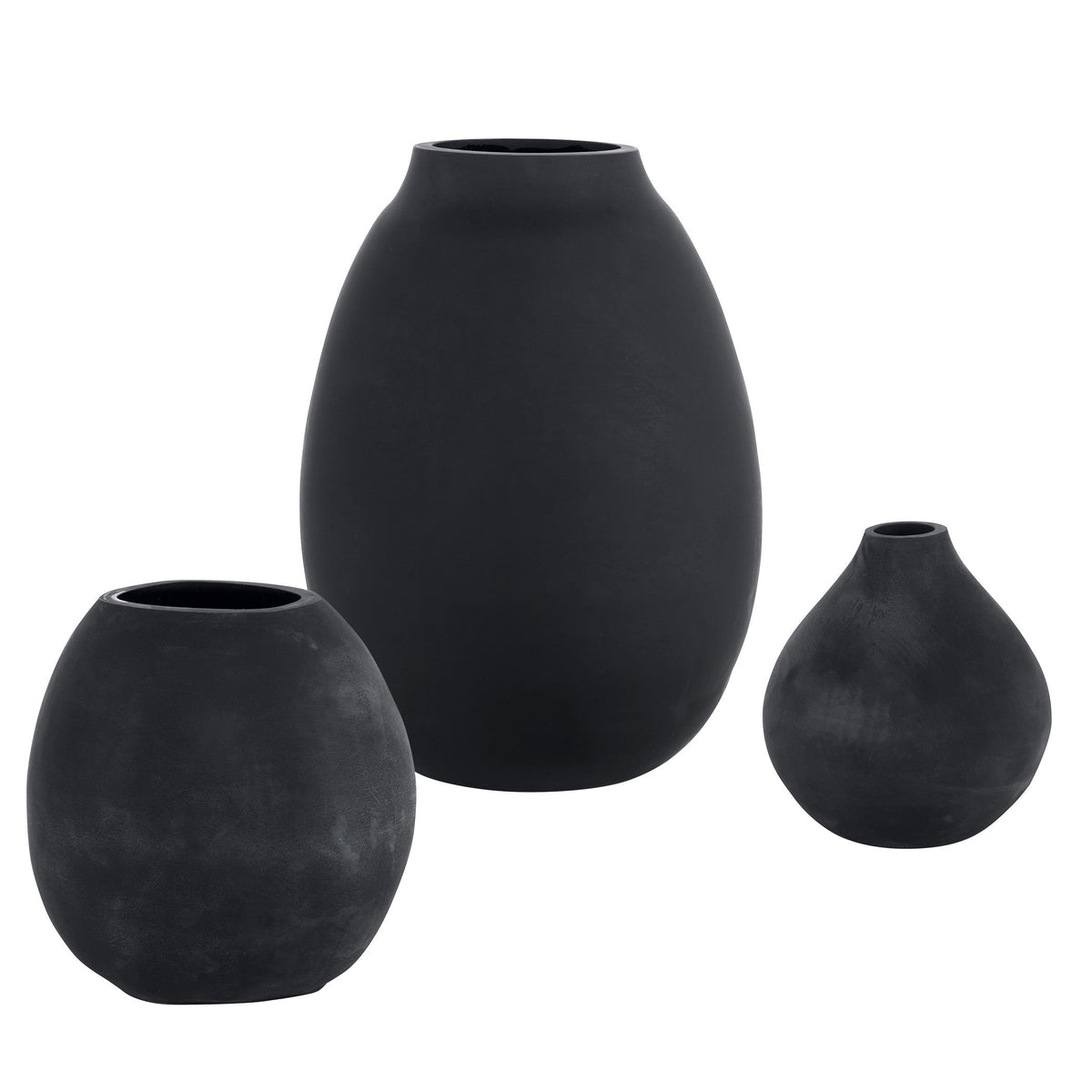  Hearth Matte Black Vases, Set/3
