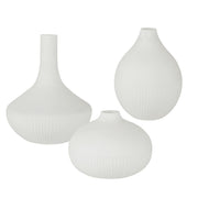 Apothecary Satin Vases in White - Set of 3