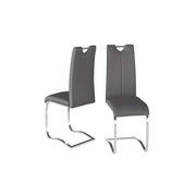Adira Grey Faux Leather Dining Chairs (Pair) – Cantilever Chrome Frame   Nicholas John Interiors