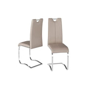 Adira Taupe Faux Leather Dining Chairs (Pair) – Cantilever Chrome Frame   Nicholas John Interiors