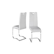 Adira White Faux Leather Dining Chairs (Pair) – Cantilever Chrome Frame   Nicholas John Interiors