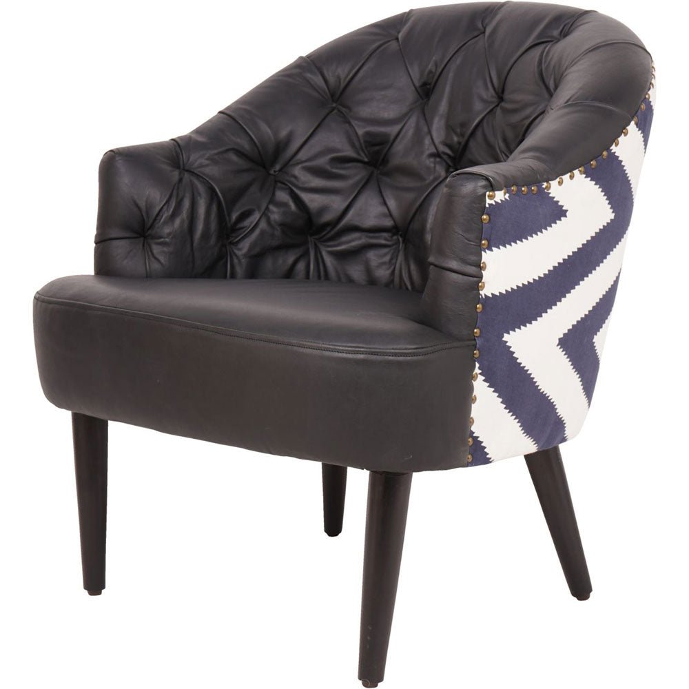 Adria Occasional Chair with Leather Front and Fabric Back Accent & Armchairs