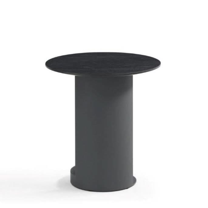 Tommy Franks Alban Side Table in Matte Black   Nicholas John Interiors