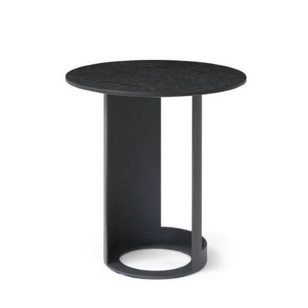 Tommy Franks Alban Side Table in Matte Black   Nicholas John Interiors