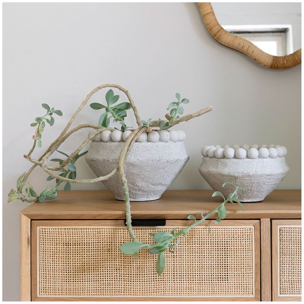 Blanc d’Ivoire Aléo Light Grey Cement Planter Large - CLEARANCE - BRAND NEW BOXED   Nicholas John Interiors