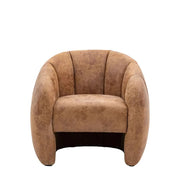 Amabella Tub Chair in Antique Tan Leather Accent & Armchairs