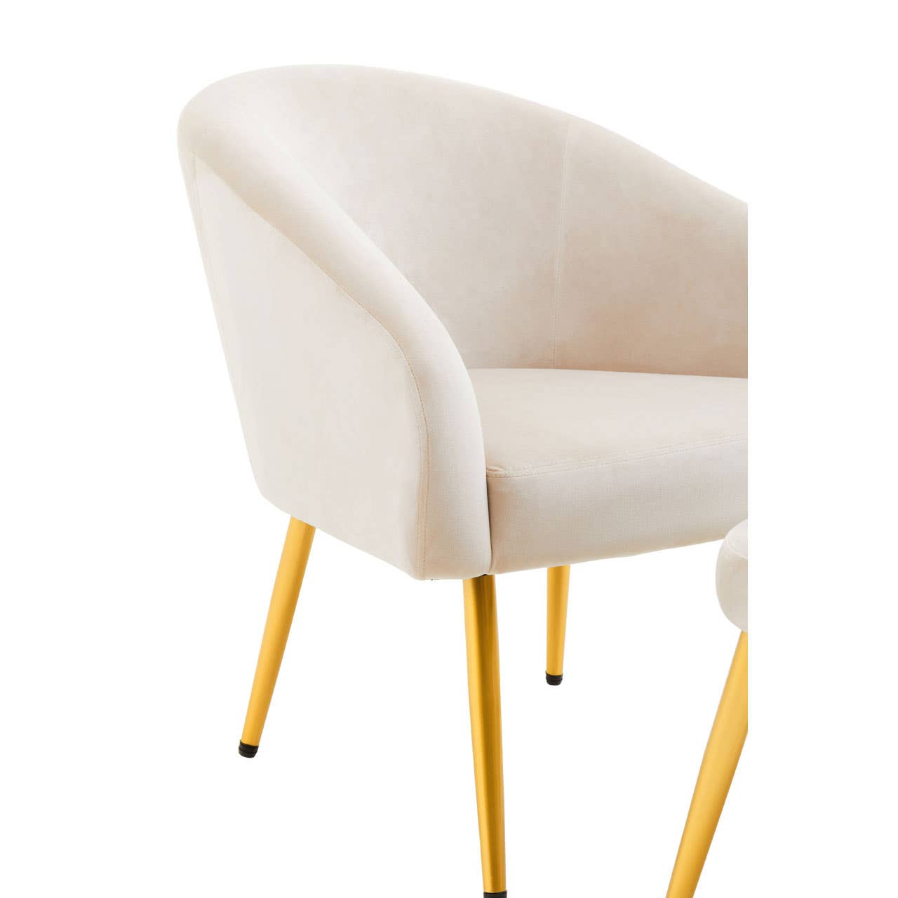 Amina Beige Chair and Footstool Accent & Armchairs