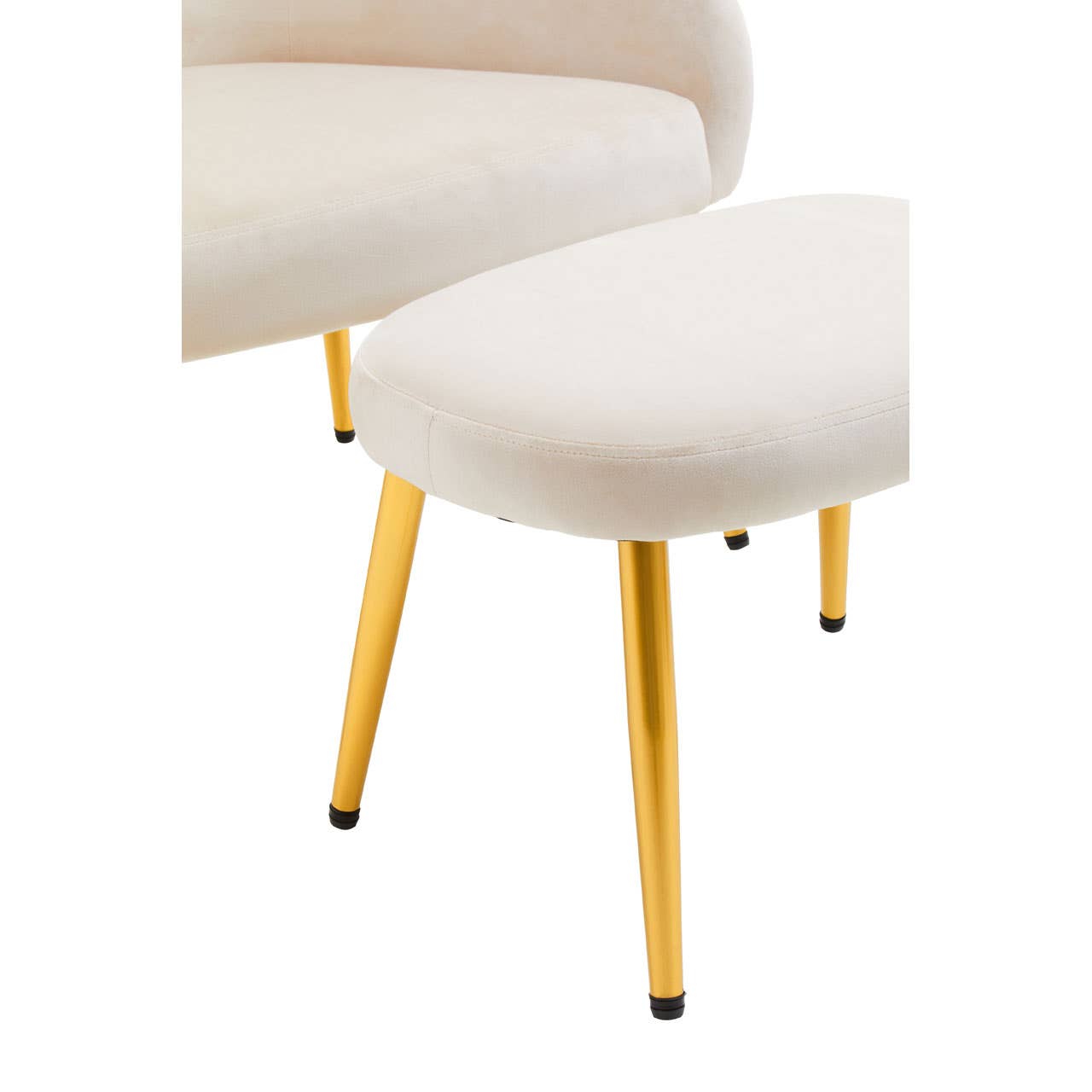 Amina Beige Chair and Footstool Accent & Armchairs