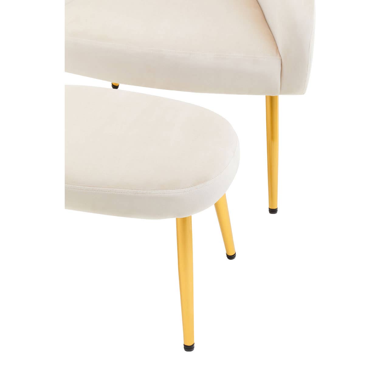 Amina Beige Chair and Footstool Accent & Armchairs