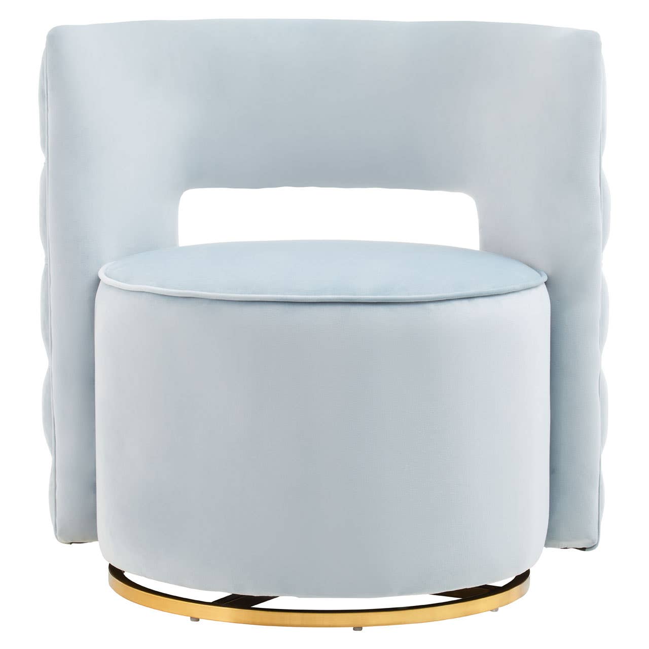 Amina Blue Velvet Swivel Chair Accent & Armchairs