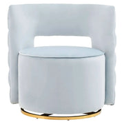 Amina Blue Velvet Swivel Chair Accent & Armchairs