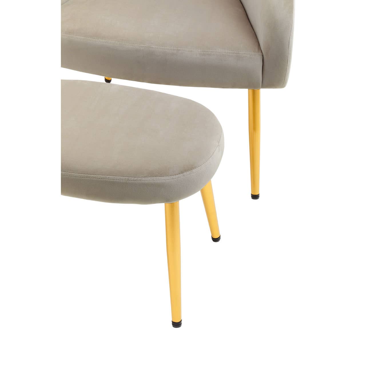 Amina Mink Velvet Chair and Footstool Accent & Armchairs