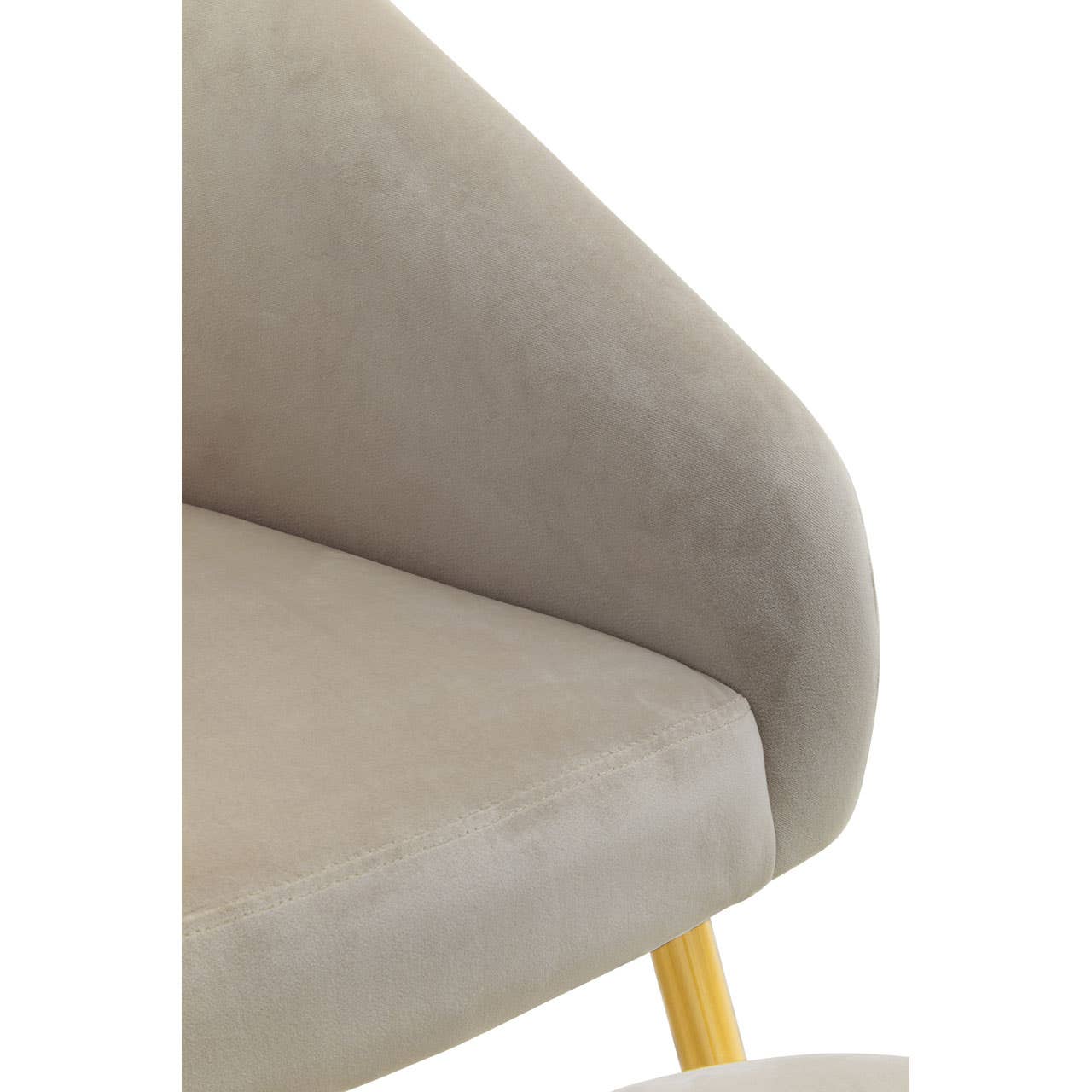 Amina Mink Velvet Chair and Footstool Accent & Armchairs