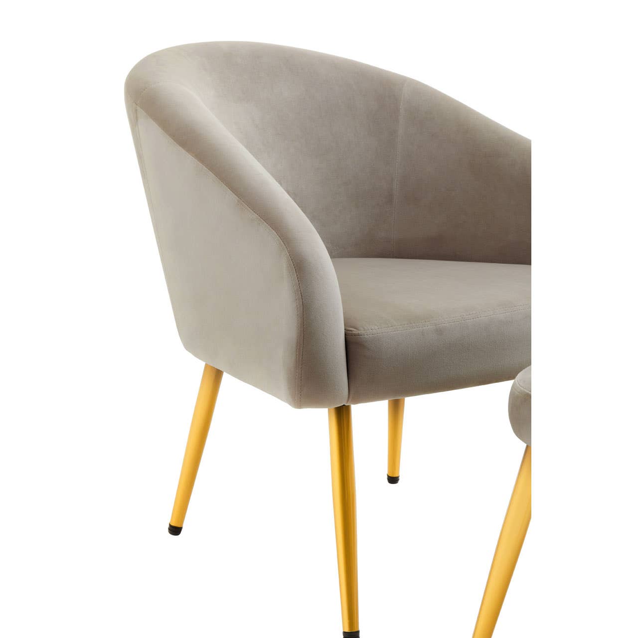 Amina Mink Velvet Chair and Footstool Accent & Armchairs