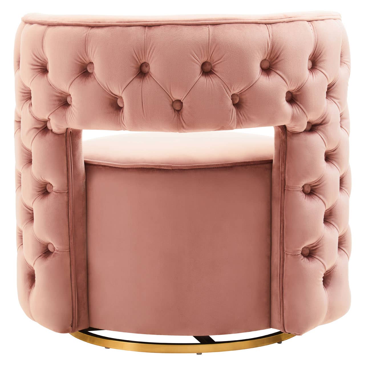 Amina Pink Velvet Swivel Chair Accent & Armchairs