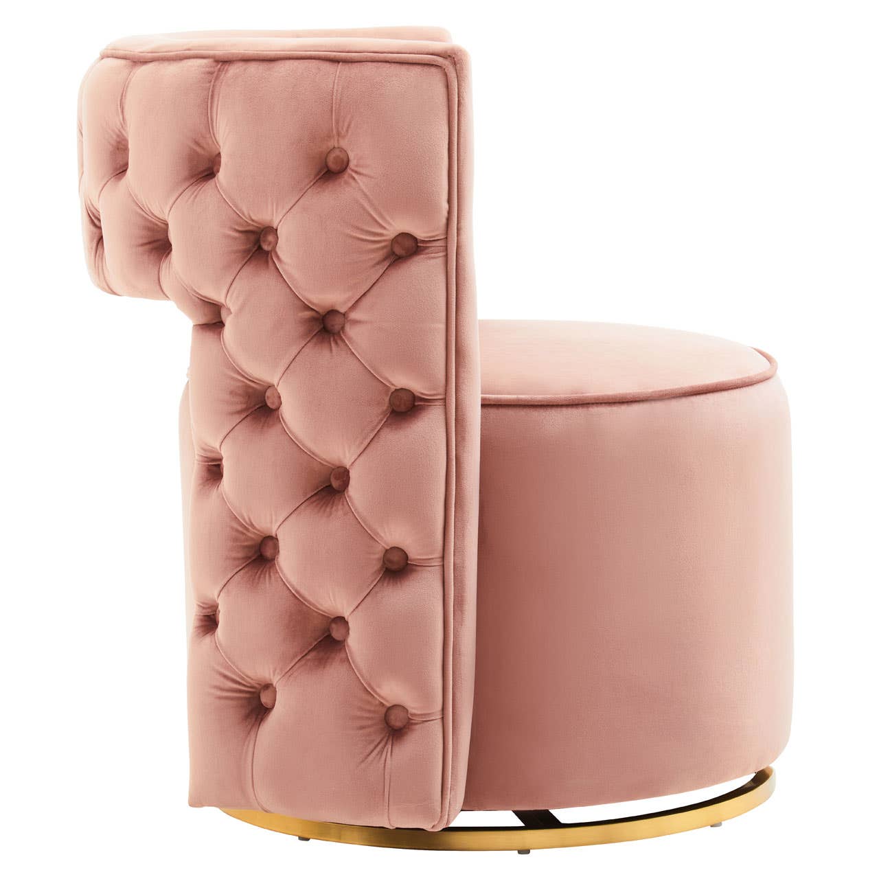 Amina Pink Velvet Swivel Chair Accent & Armchairs
