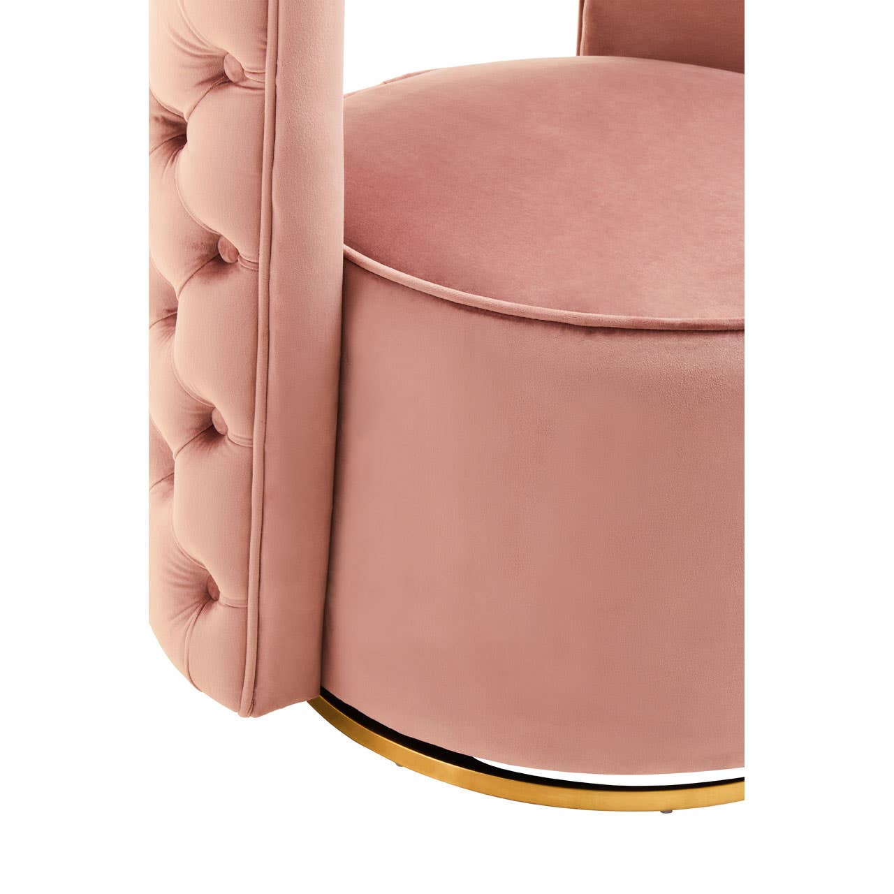 Amina Pink Velvet Swivel Chair Accent & Armchairs