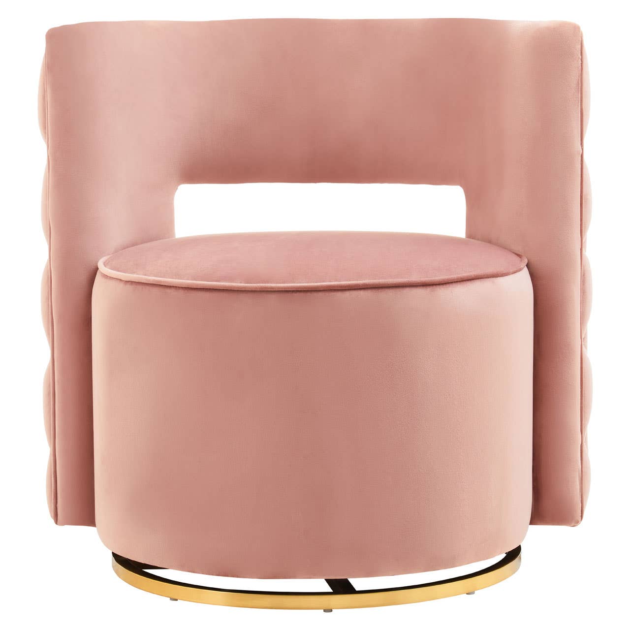 Amina Pink Velvet Swivel Chair Accent & Armchairs