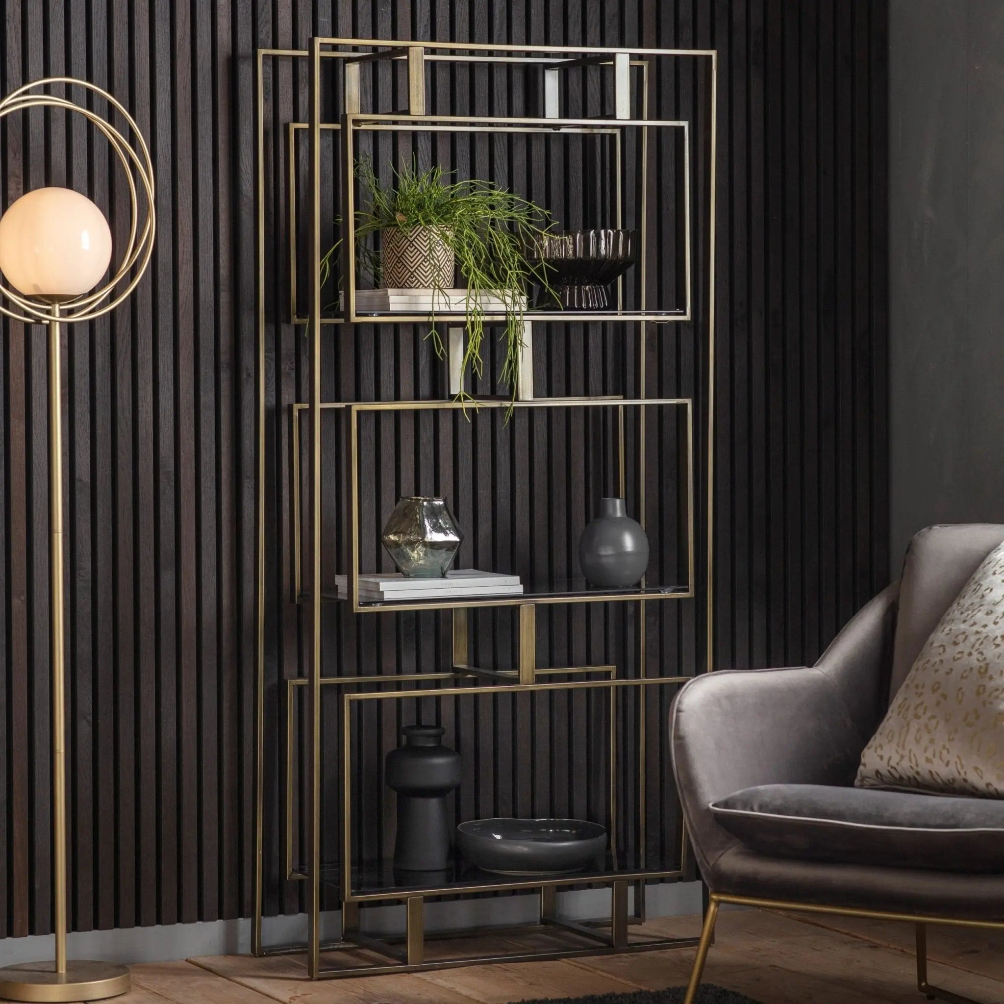 Amul Open Display Bronze Display Cabinet