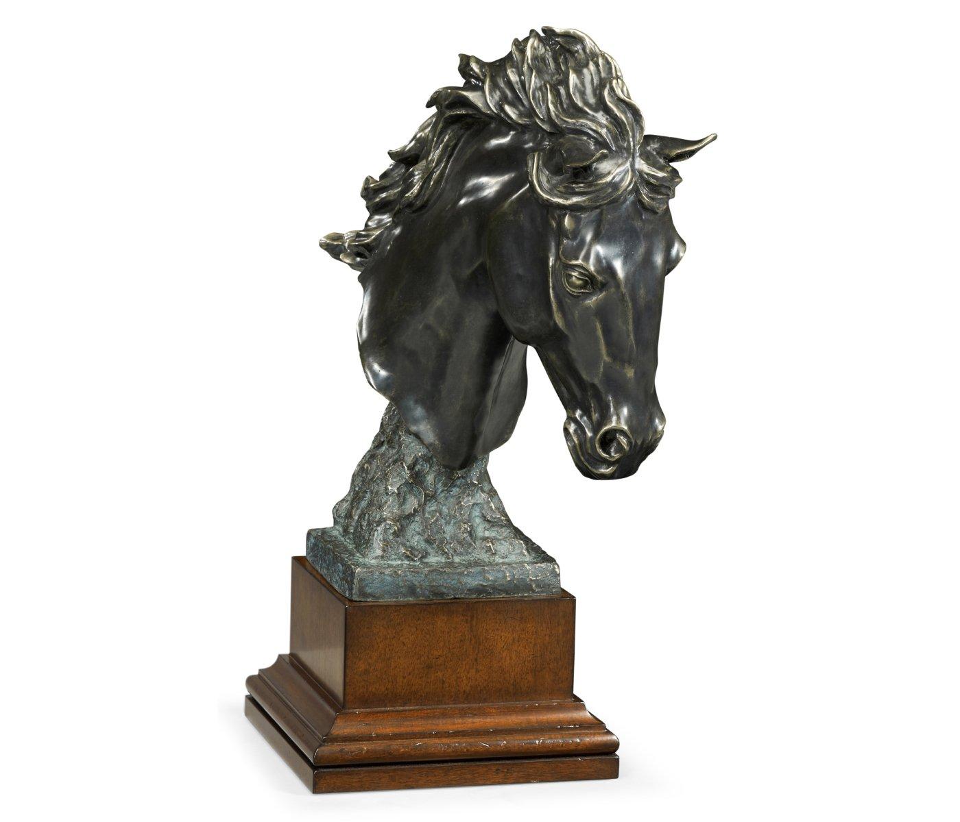 Jonathan Charles Antique Dark Bronze Stallion Horse Head