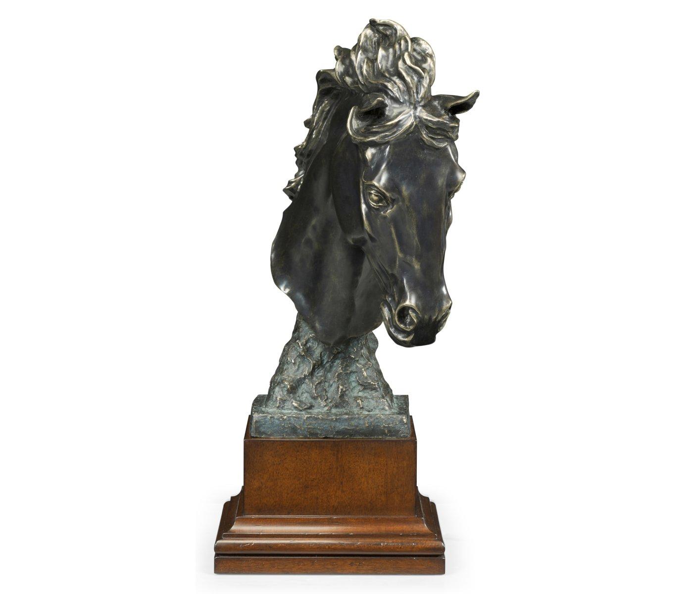 Jonathan Charles Antique Dark Bronze Stallion Horse Head